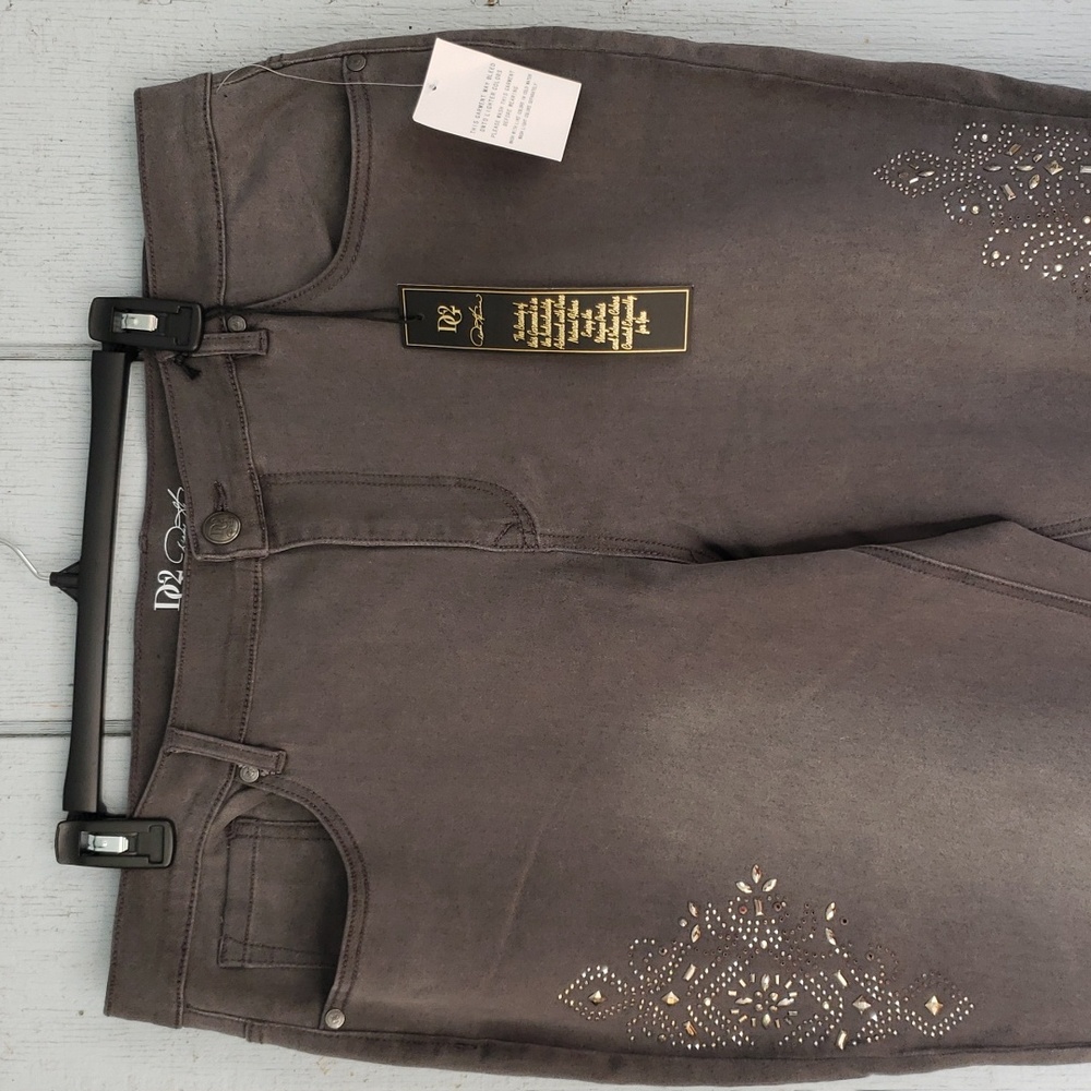 Embellished Jeans Rhinestones Gray Jeans Gray Denim 18PW 18 Petite